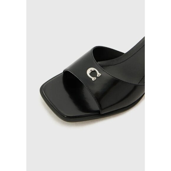 Coach Sculpt C Sandals Women's Black Size 9.5 Designer Open Toe Formal - Picture 3 of 5